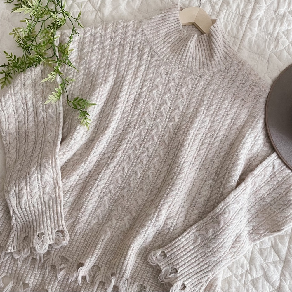 Anthropologie Saccharine New York Distressed Sweater